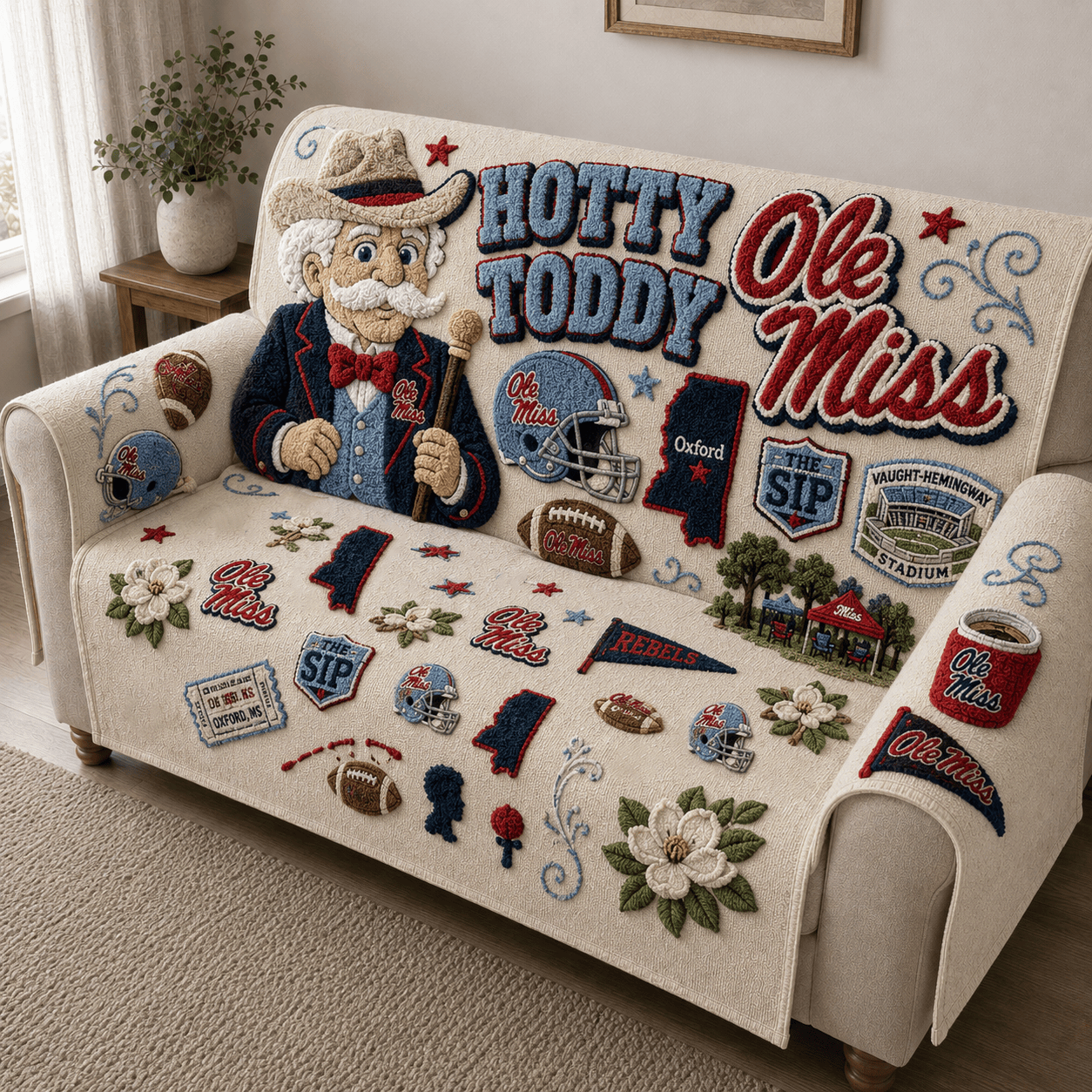 OMR Tufted Sofa Cover & Pillow Set HTTT