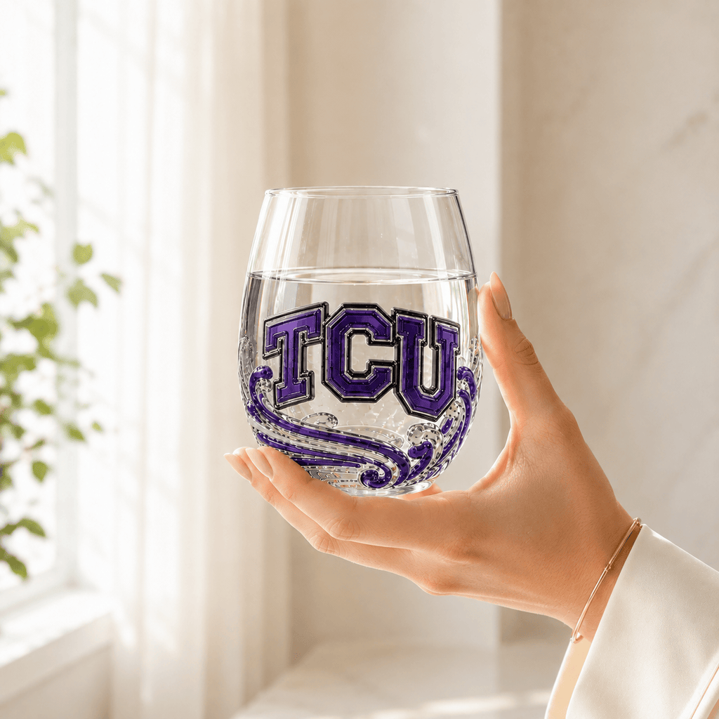 Premium TCU Wine Glass Cup TMH