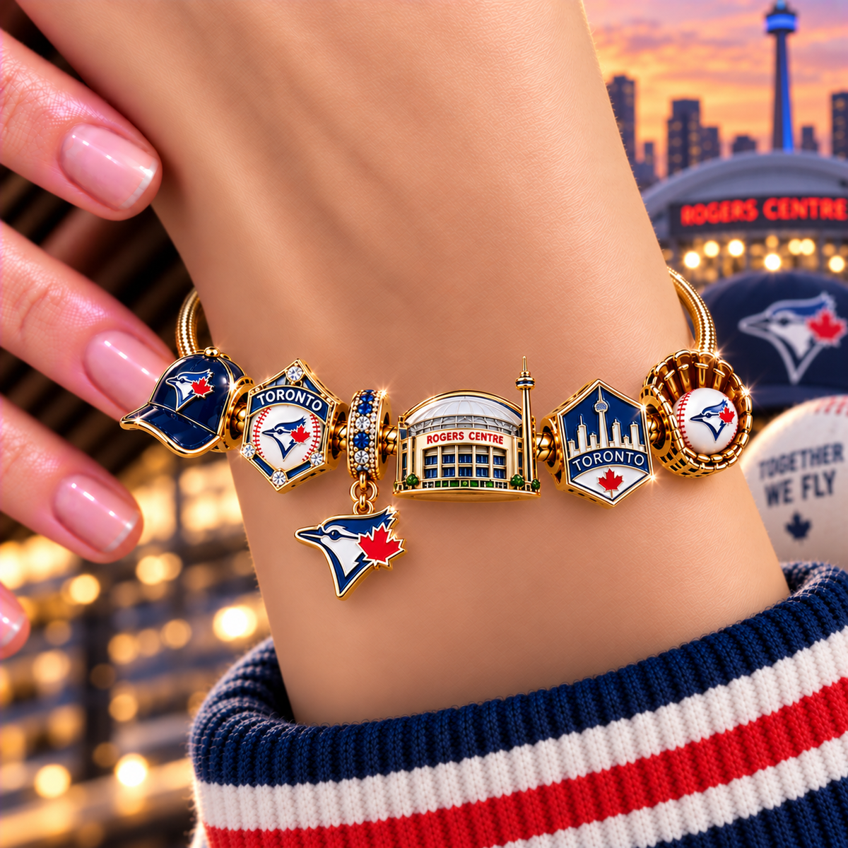 TBJ Gold Charm Bracelet Set NHVH