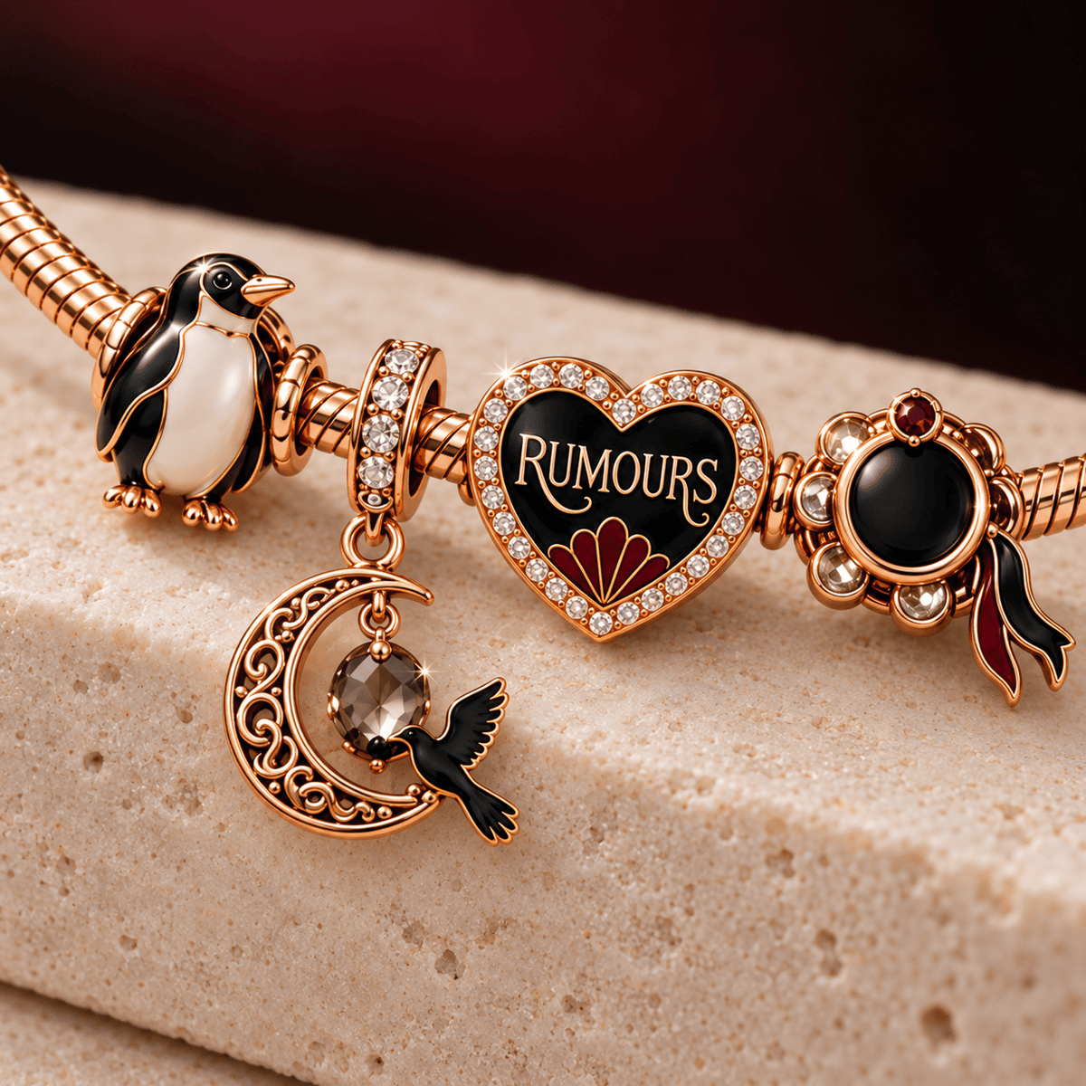 FLM Rose Gold Charm Bracelet Set TMH