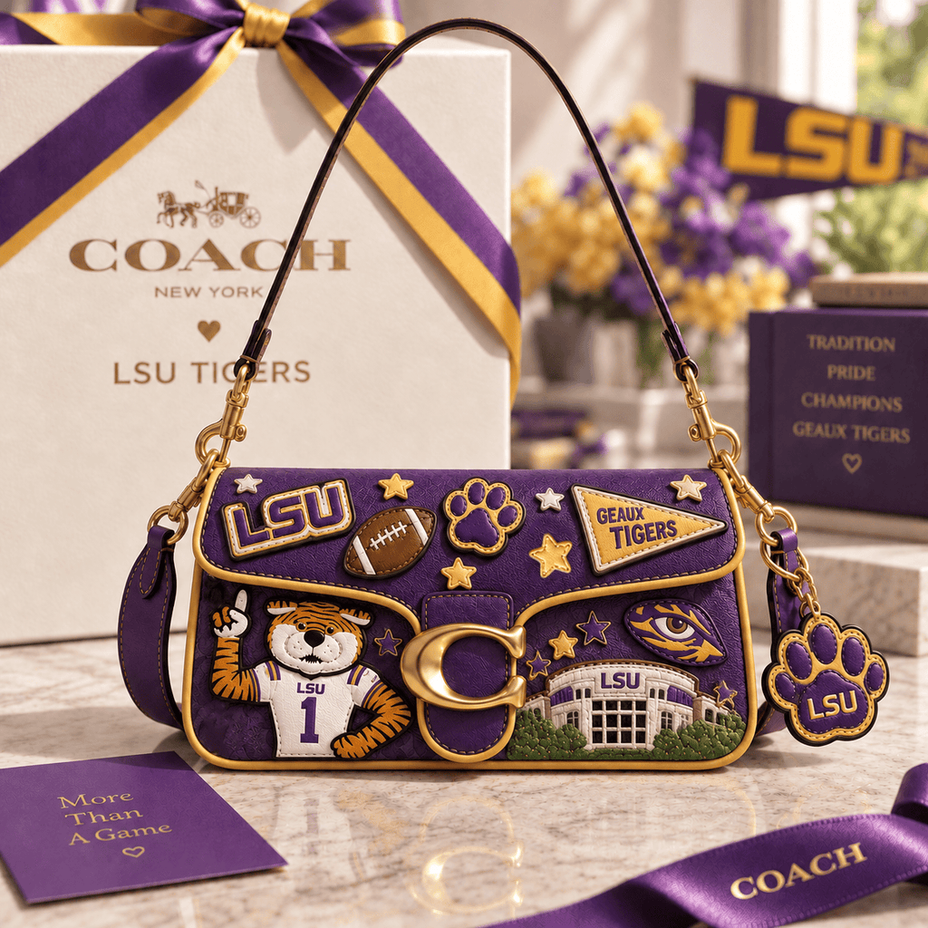 Premium LSU Coach Shoulder Cross With Charm NPL