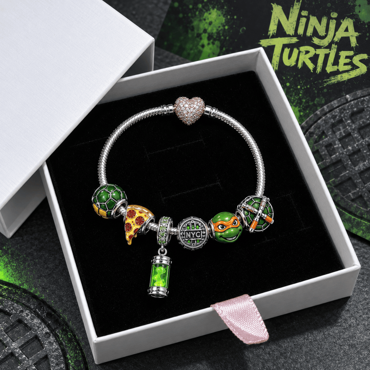 NJT Silver Charm Bracelet Set VTH