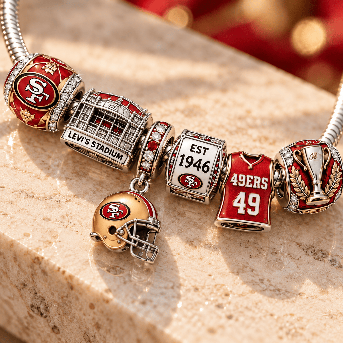 SF49 Silver Charm Bracelet Set PTT