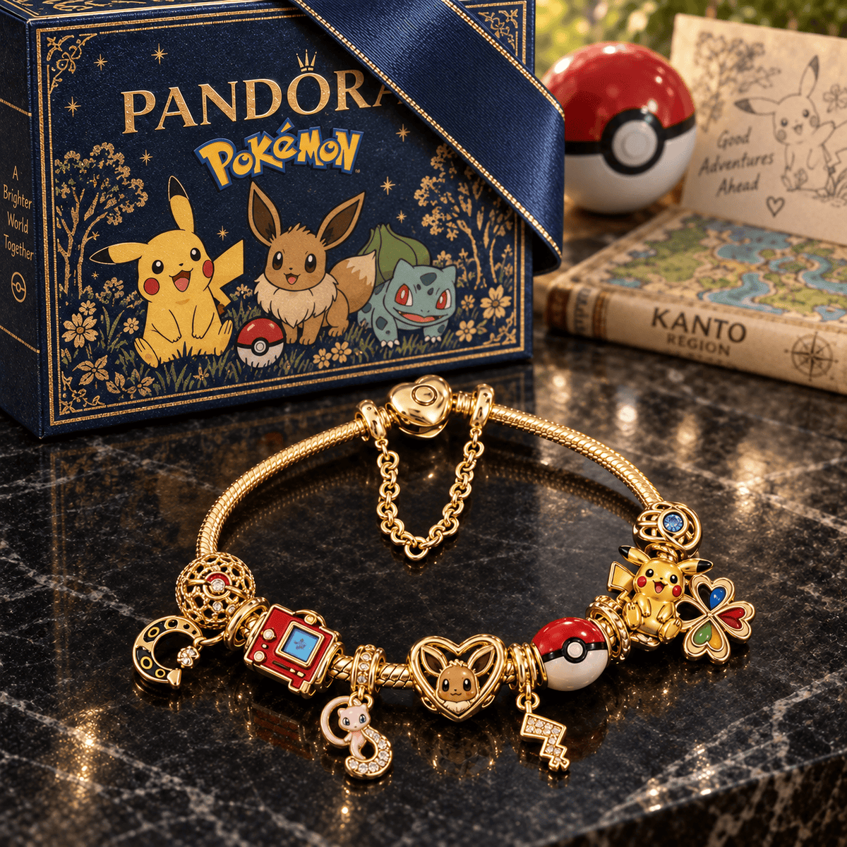 PKM Gold Charm Bracelet Set PTKL