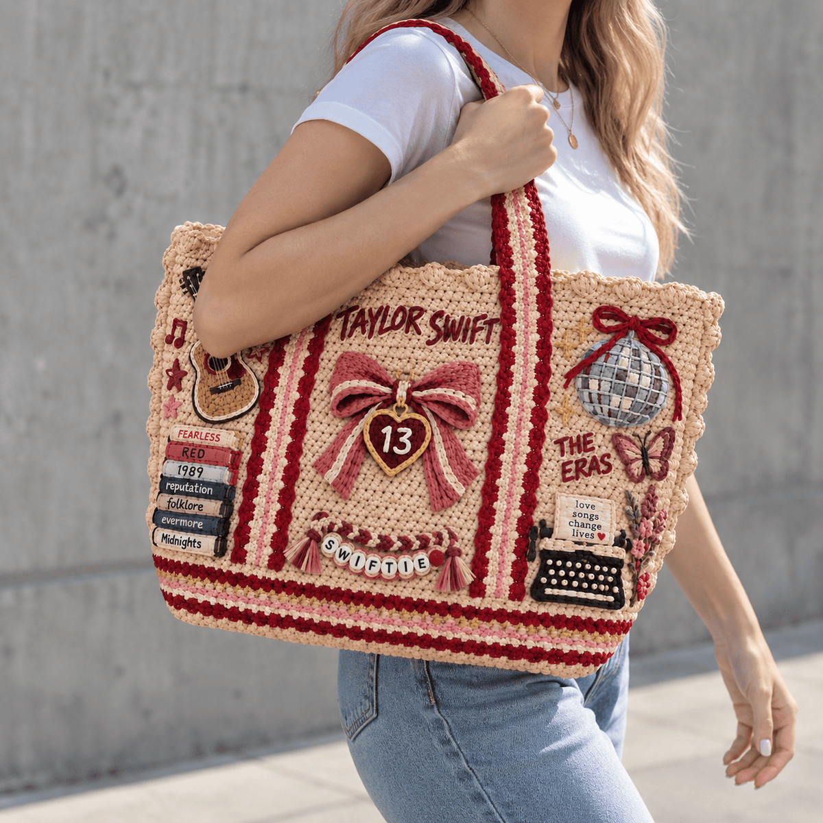TLSW Straw-Style Embellished Tote Bag DNBN