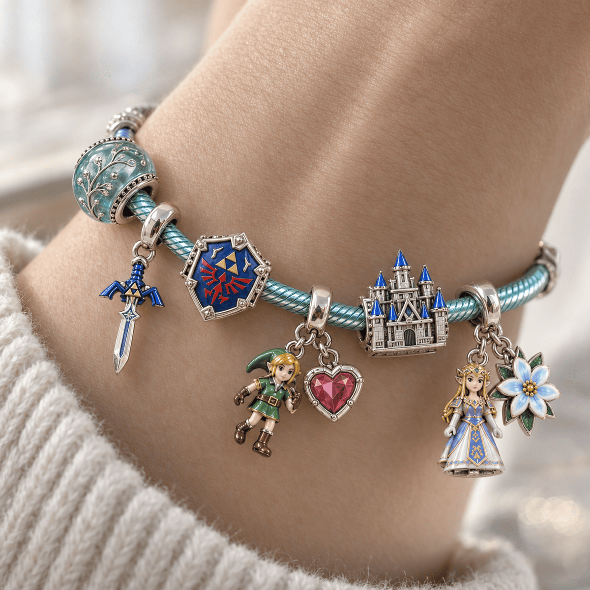 TLOZ Silver Charm Bracelet Set PTKL
