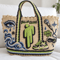 BLE Straw-Style Embellished Tote Bag DNBN