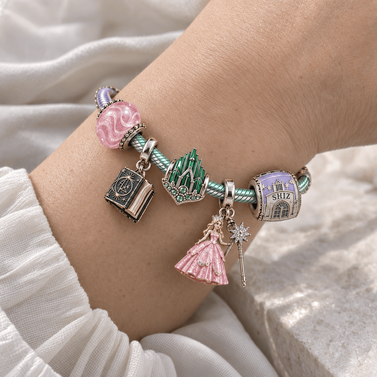 WCKD Silver Charm Bracelet Set PTKL