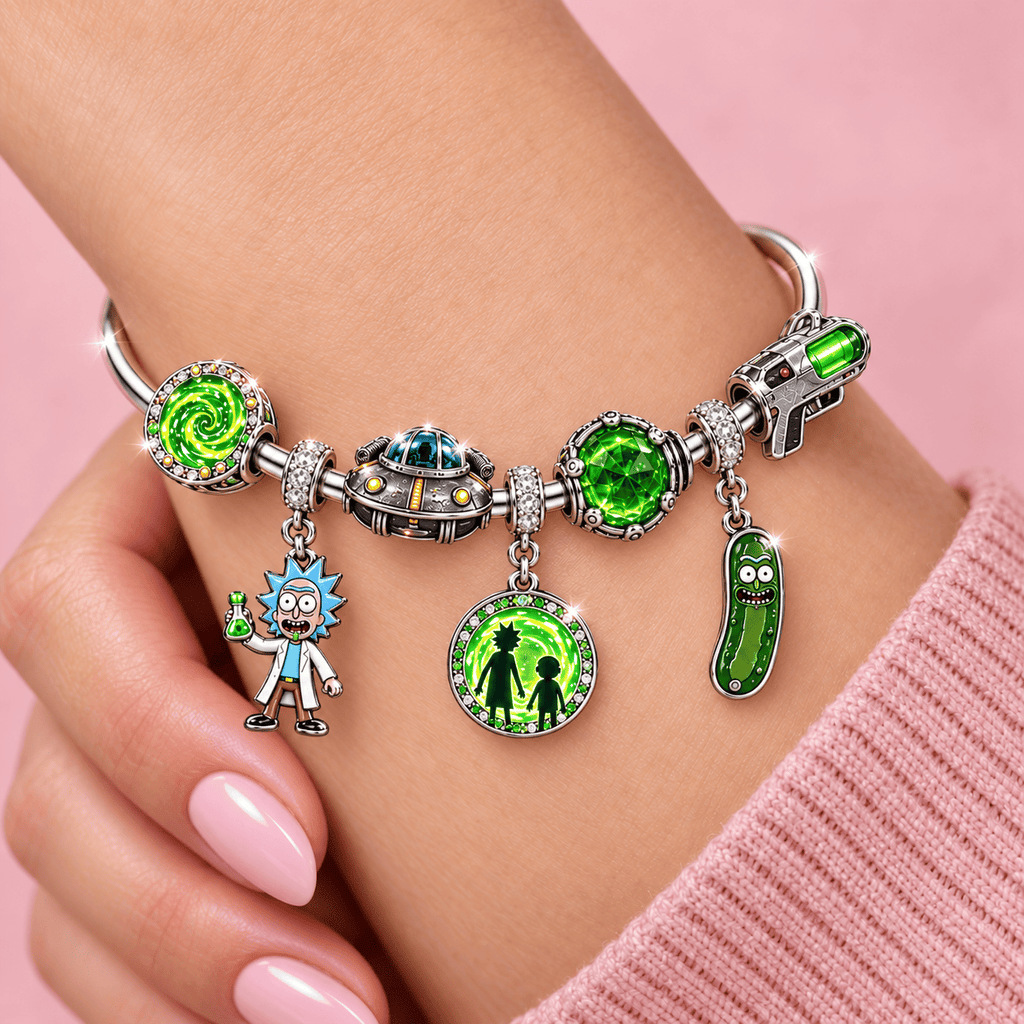 RICKM Silver Charm Bracelet Set TMH