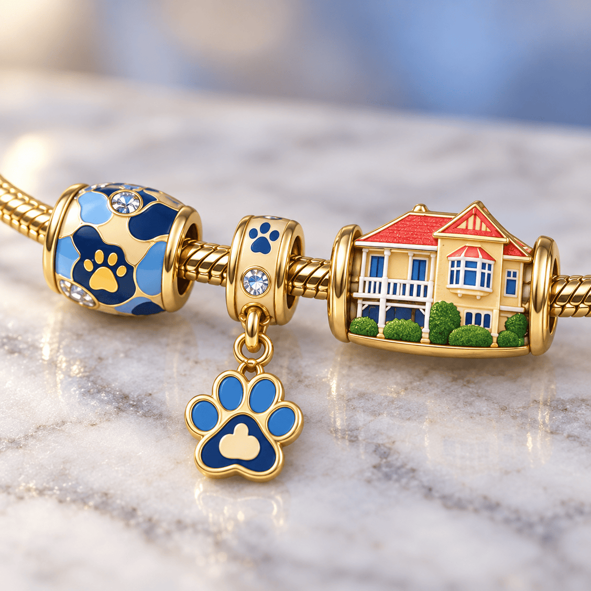 BLU Gold Charm Bracelet Set HQH