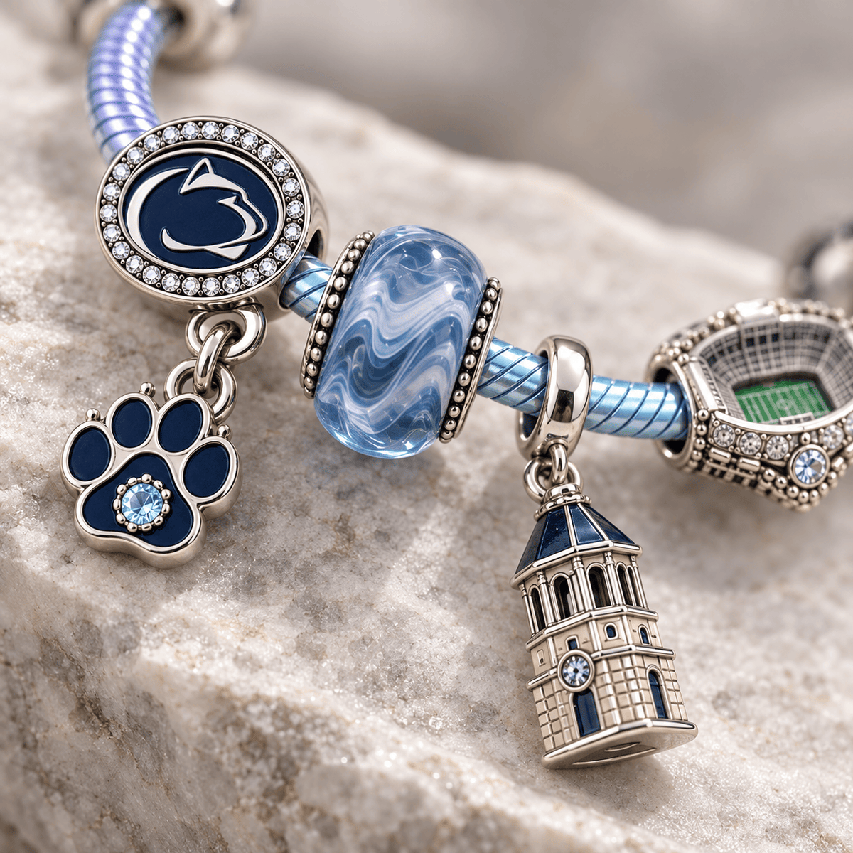 PSNL Silver Charm Bracelet Set PTKL