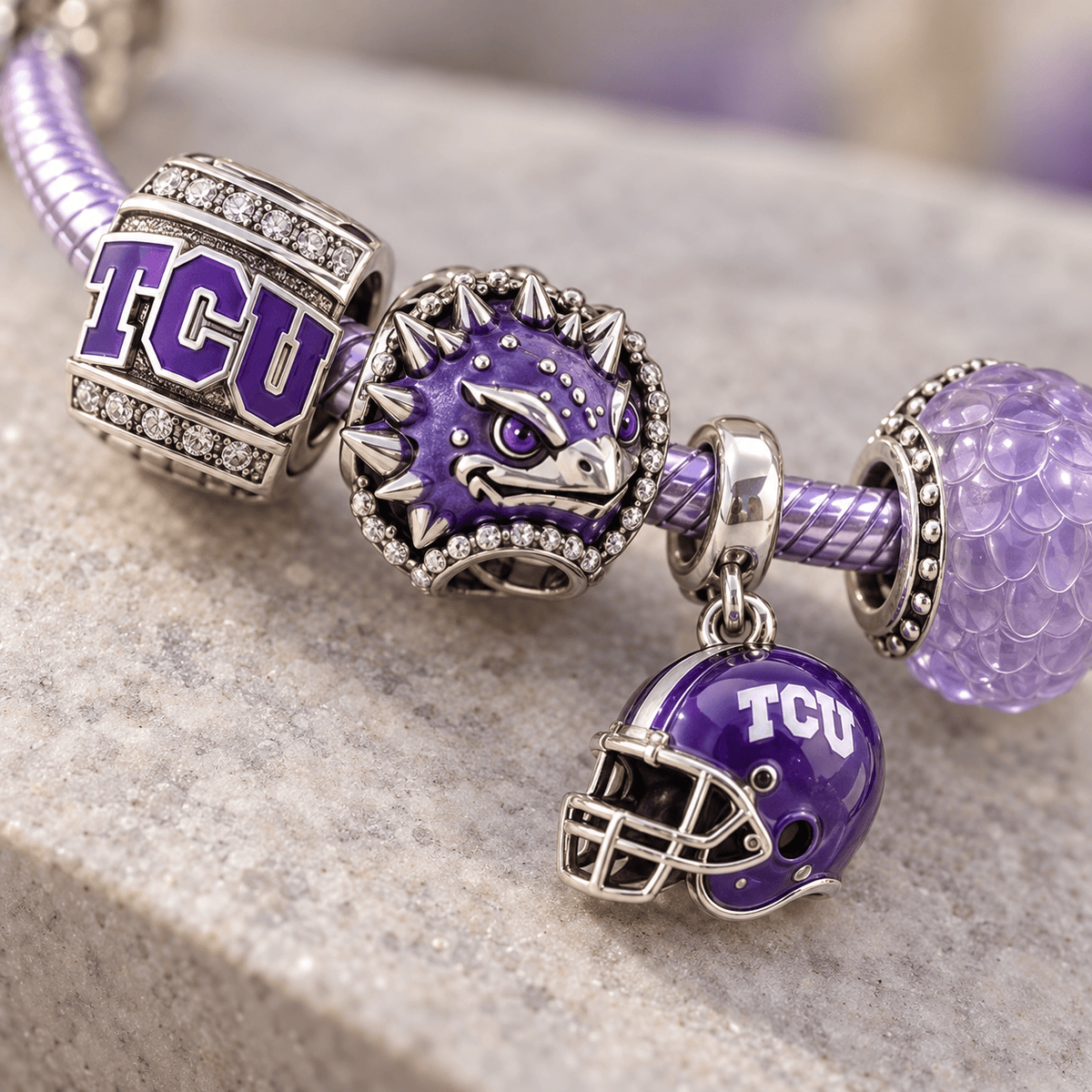 TCU Silver Charm Bracelet Set PTKL