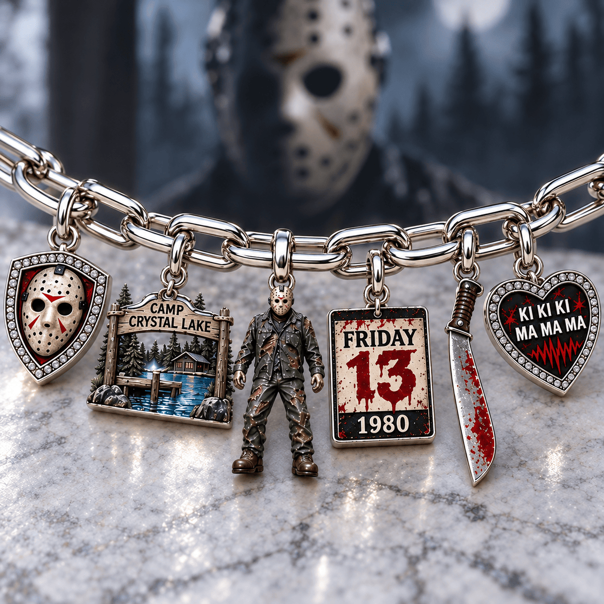 JVH Silver Charm Bracelet Set NTVA