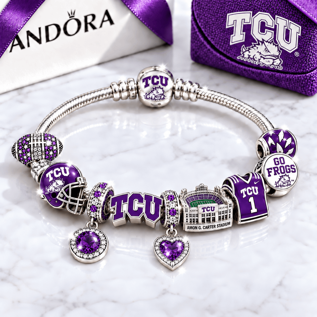 TCU Silver Charm Bracelet Set BMD