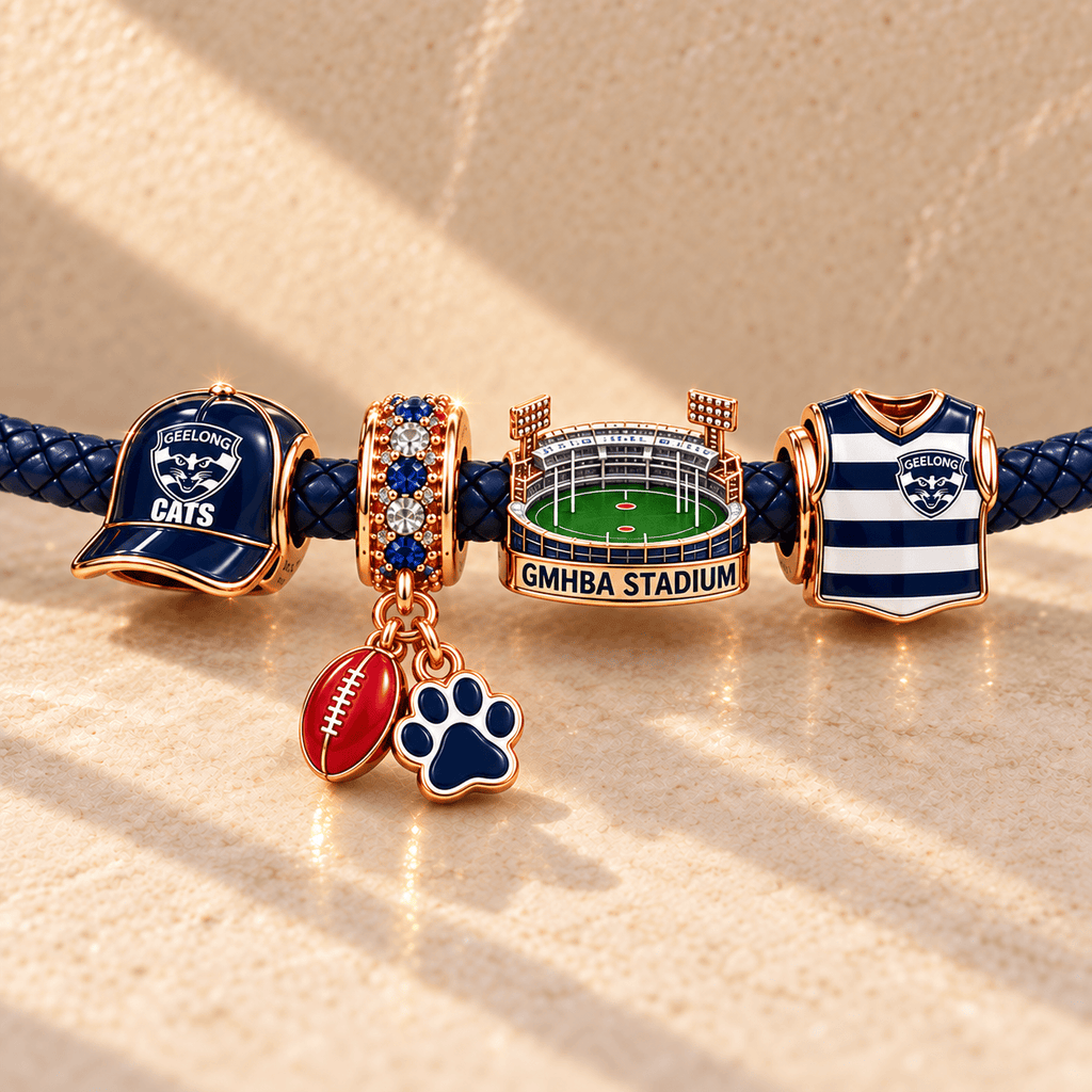 GLC Braided Leather Charm Bracelet Set NHVH
