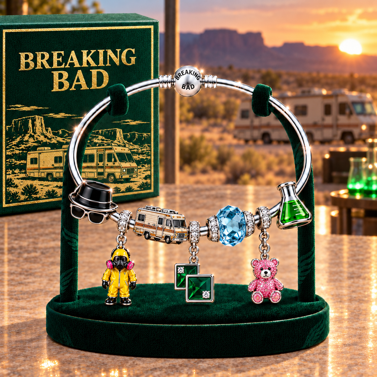 BRB Silver Charm Bracelet Set TMH