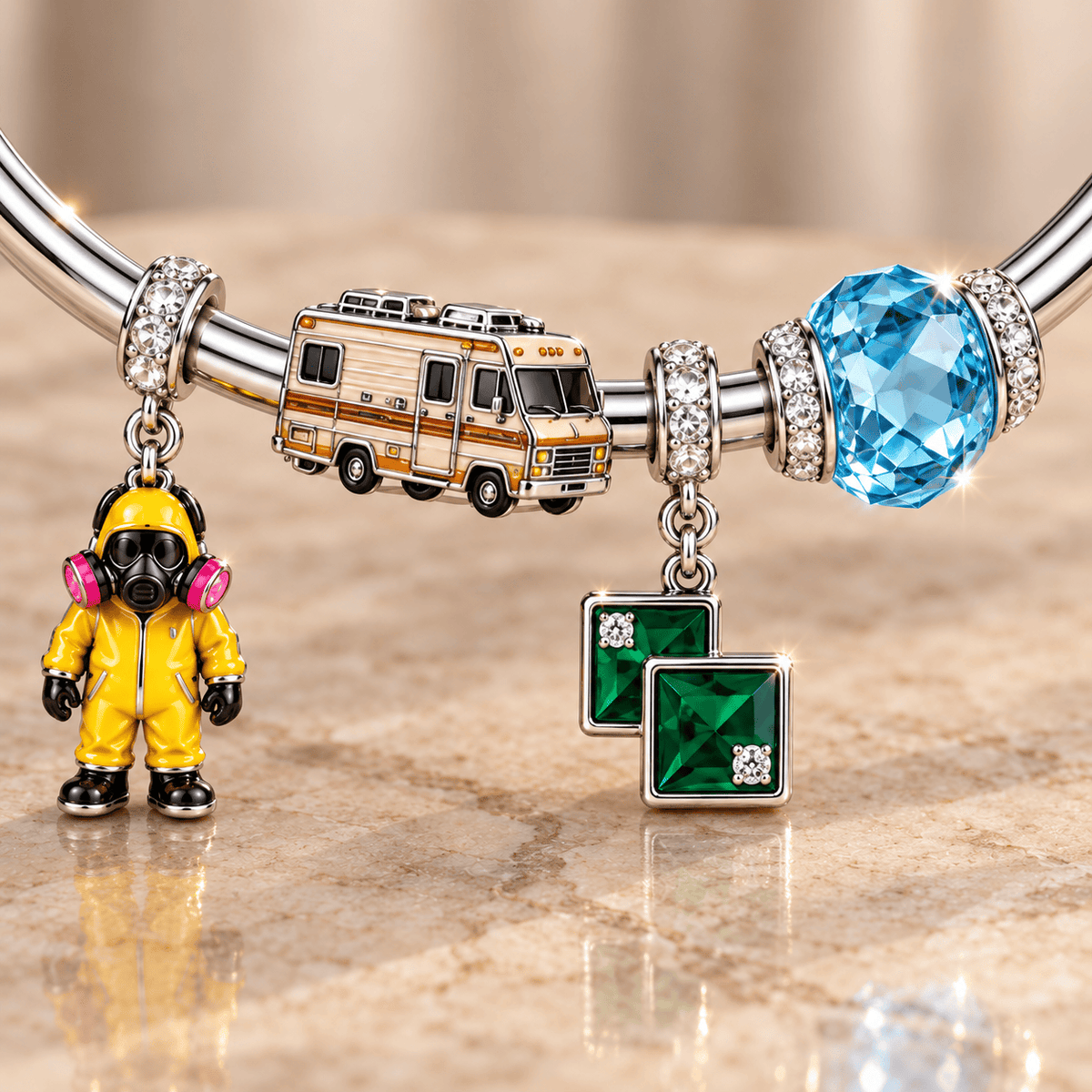 BRB Silver Charm Bracelet Set TMH