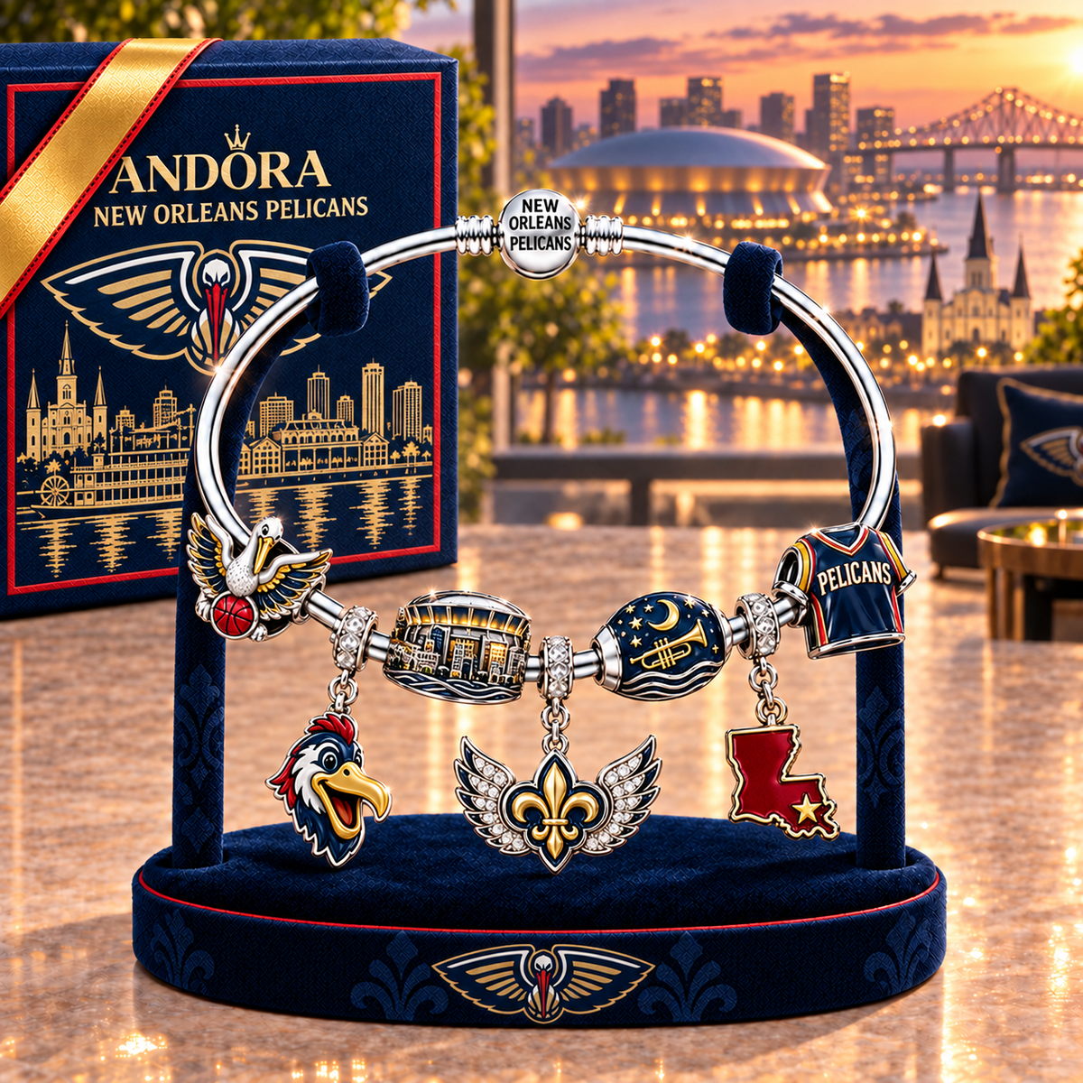 NOP Silver Charm Bracelet Set TMH
