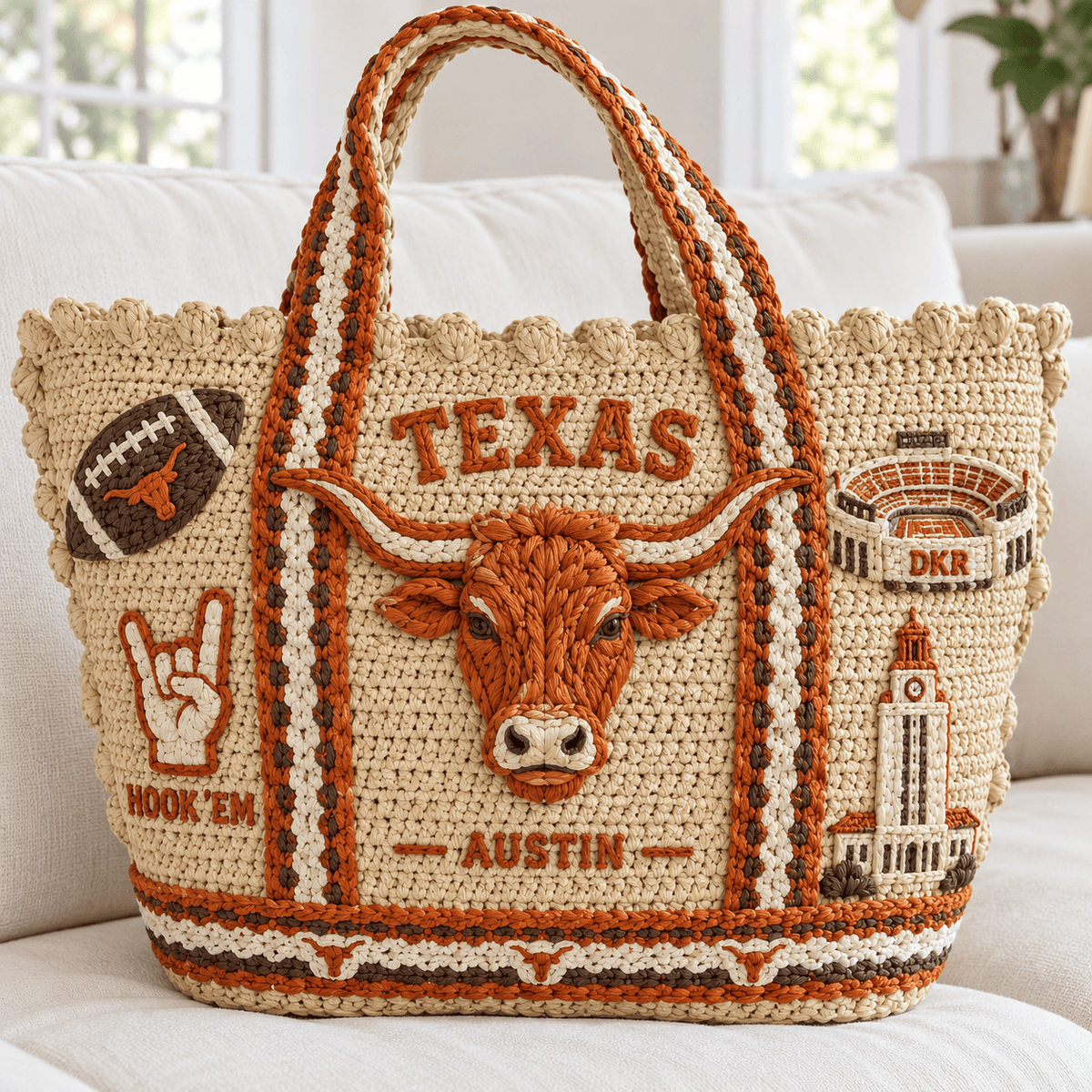 TLH Straw-Style Embellished Tote Bag HTTT