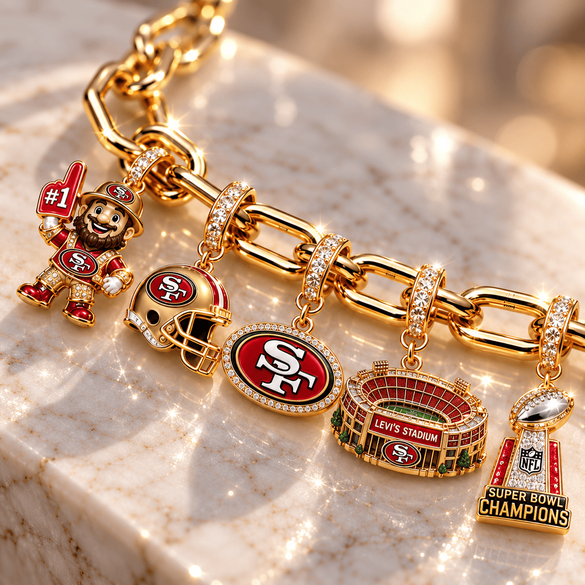 SF49 Gold Charm Bracelet Set BMD