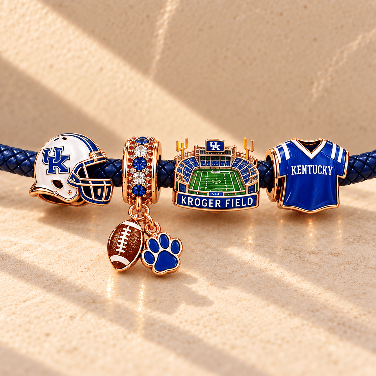 KWBK Braided Leather Charm Bracelet Set NHVH