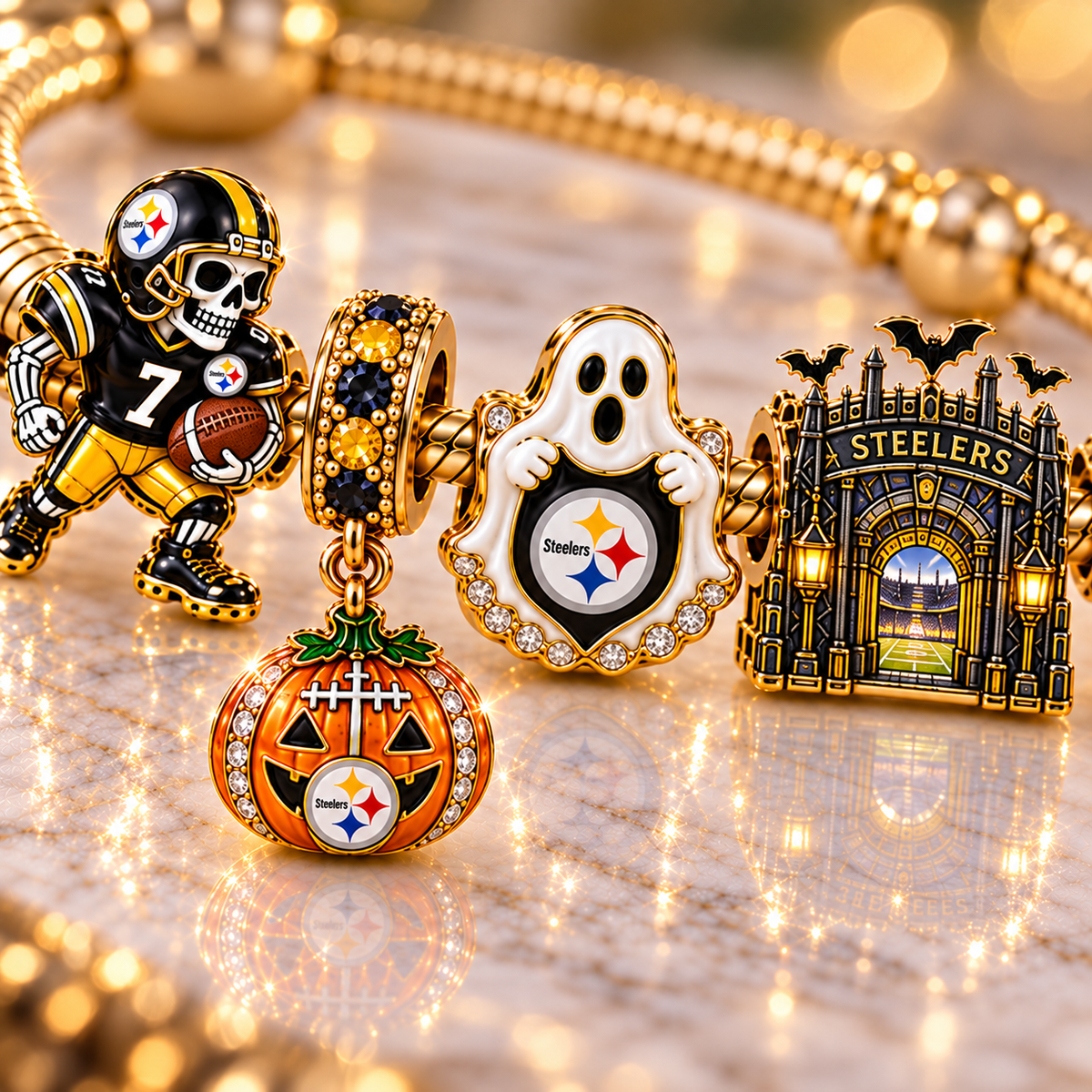 PBS Gold Charm Bracelet Set NHVH