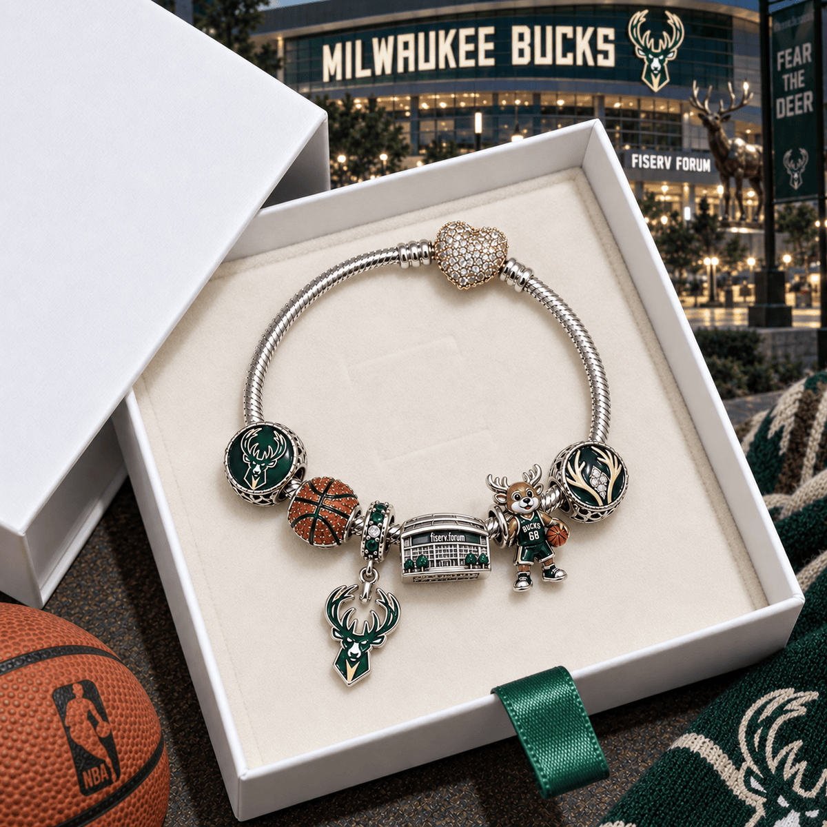 MLKBB Silver Charm Bracelet Set VTH