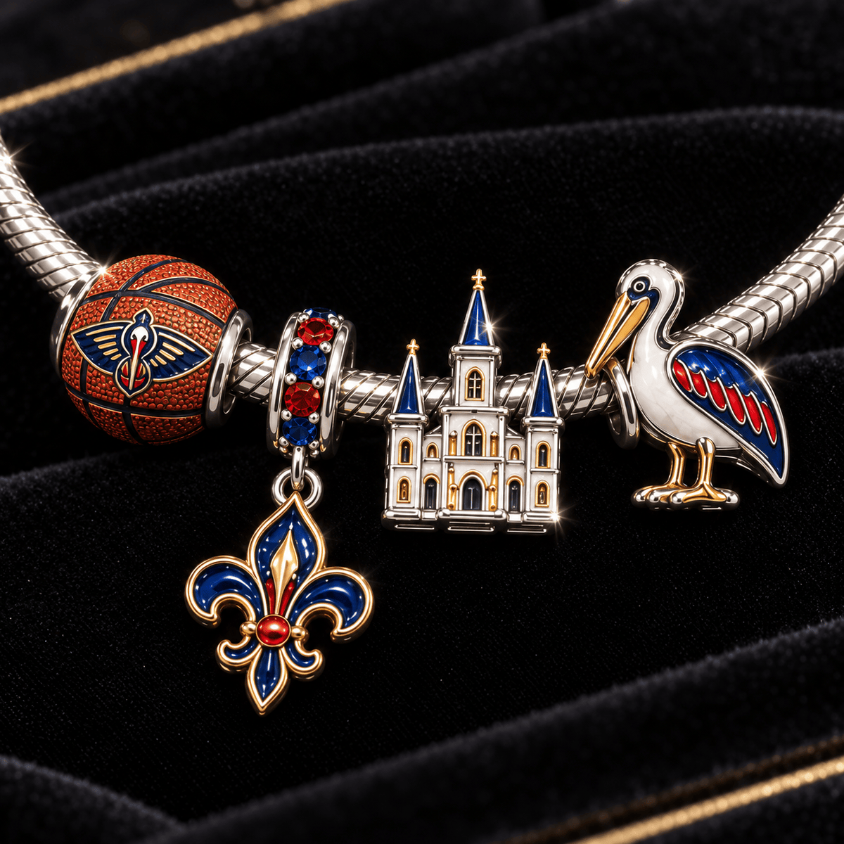 NOP Silver Charm Bracelet Set VTH