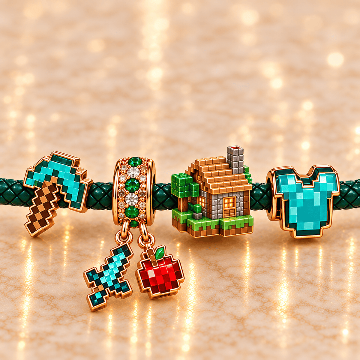 Mine Braided Leather Charm Bracelet Set NHVH