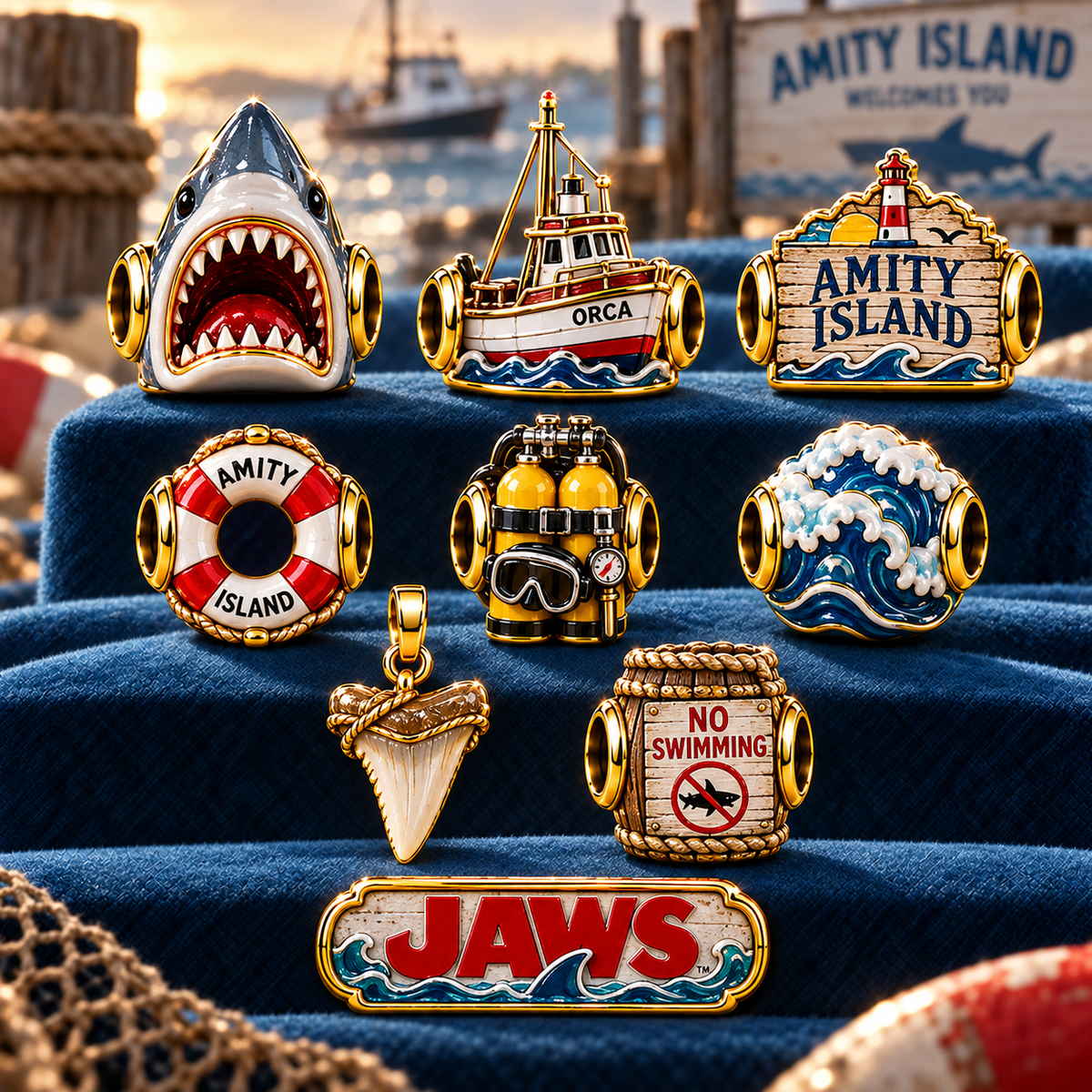 JAWS Gold Charm Set TTTT