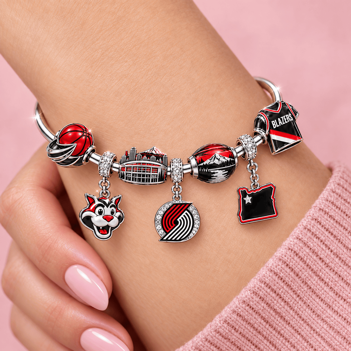 PTBZ Silver Charm Bracelet Set TMH