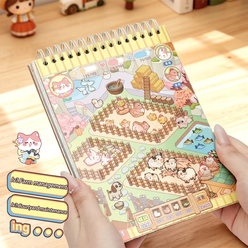 1 Book of 12 Different Scene Planner Stickers, Miniature Scene Collection Book, Newly Upgraded with Positioning Lines for DIY Stickers